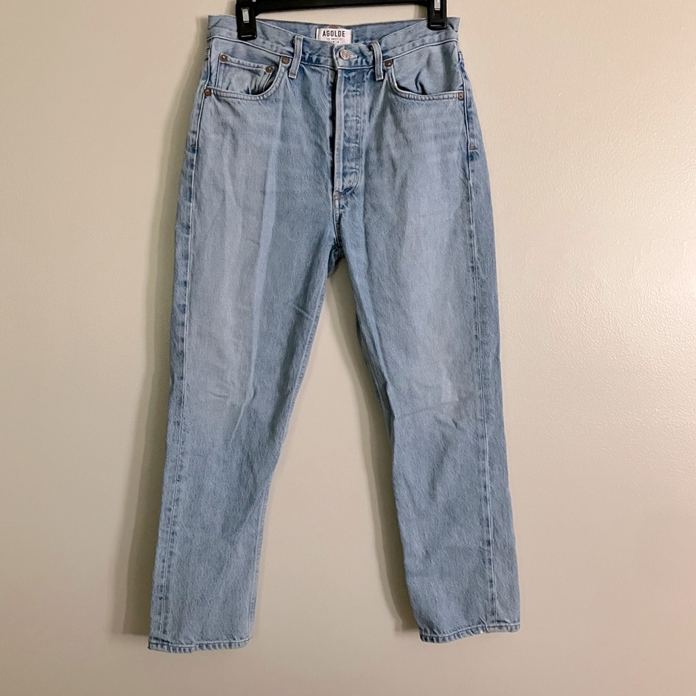 Agolde Riley High Rise Straight Crop Pants - Picture 4 of 9